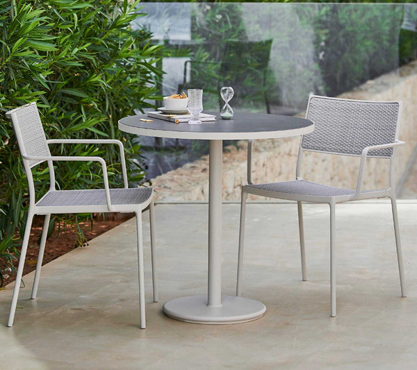 Go-café pöytä, halkaisija 75cm, white/light grey ceramic