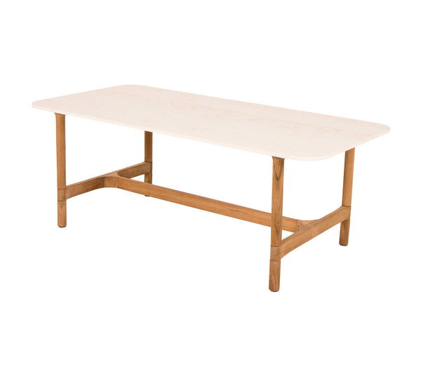 Twist-sohvapöytä, suorakulmainen, teak/travertine look ceramic
