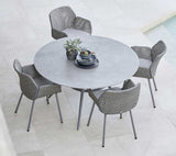 Joy-ruokapöytä halkaisija 144 cm, light grey aluminium/fossil grey ceramic