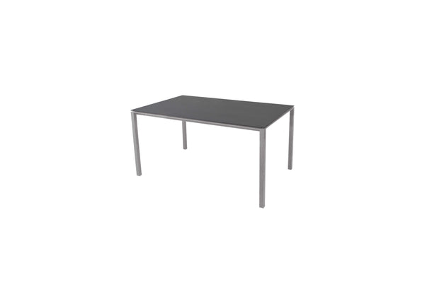 Pure-ruokapöytä 150x90 cm, light grey/nero black ceramic