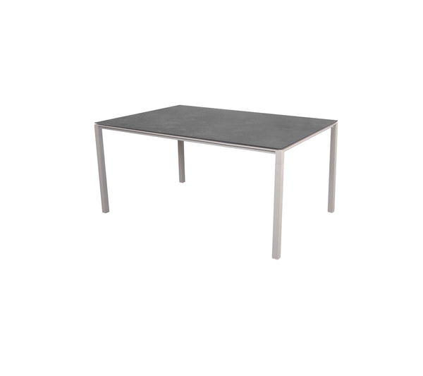 Pure-ruokapöytä 150x90 cm, light grey/fossil black ceramic (huom! runko vaaleanharmaa)