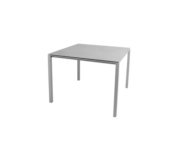 Pure-ruokapöytä 100x100 cm, light grey/concrete grey ceramic