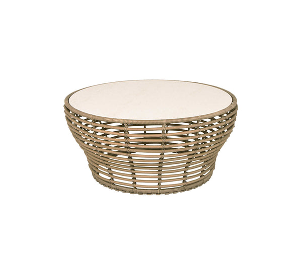 Basket-sohvapöytä, suuri, natural/travertine look ceramic