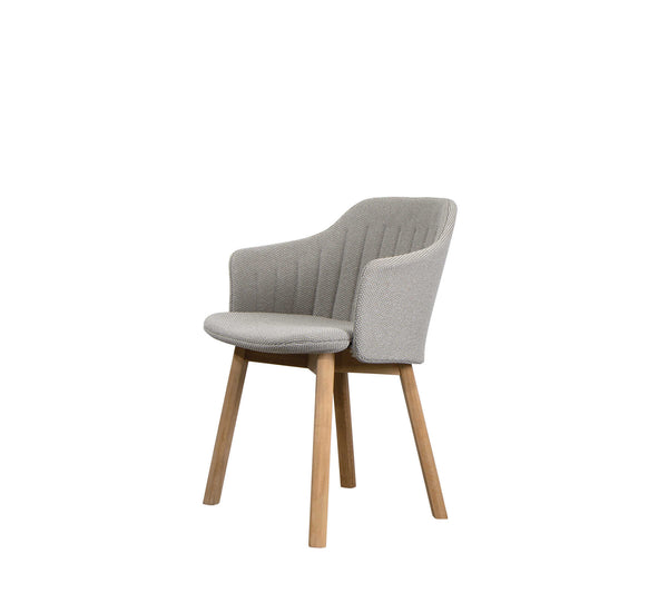 Choice-tuoli, tiikkijalat/black shell/light grey Focus fabric