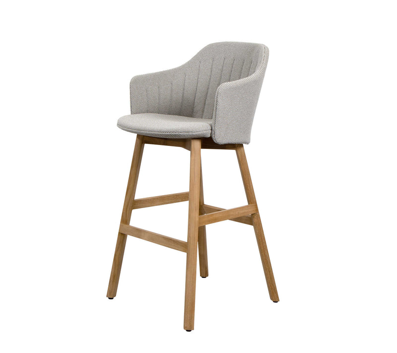 Choice-baarituoli, tiikkijalat/black shell/light grey Focus fabric
