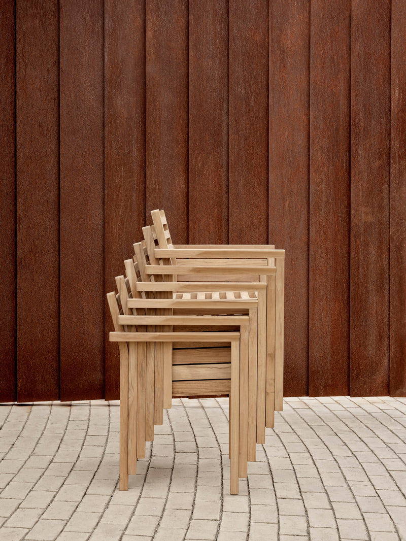 AH502- käsinojallinen tuoli, teak/oat Agora Life fabric selkä- ja istuintyyny