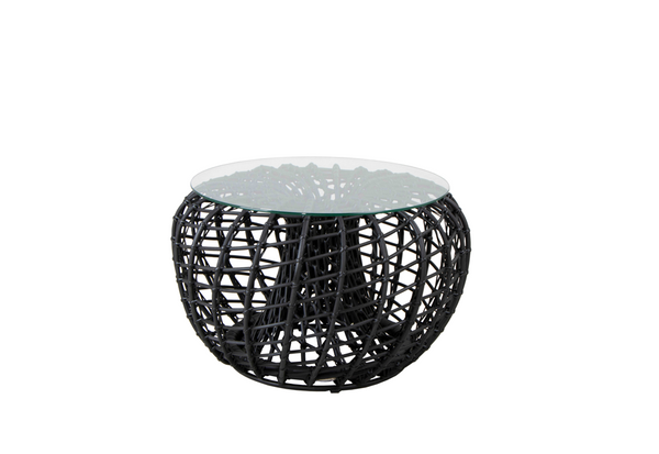 Nest-rahi, pieni, lava grey Weave/clear glass