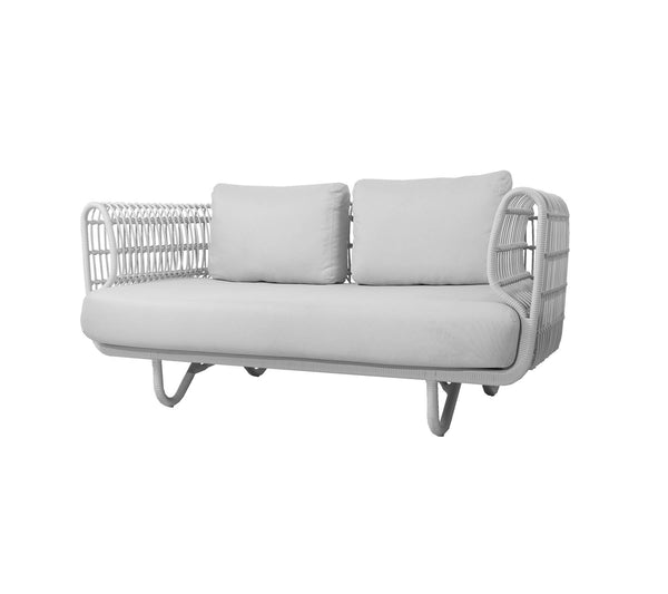 Nest- 2-istuttava sohva, white Weave/light grey Natté fabric