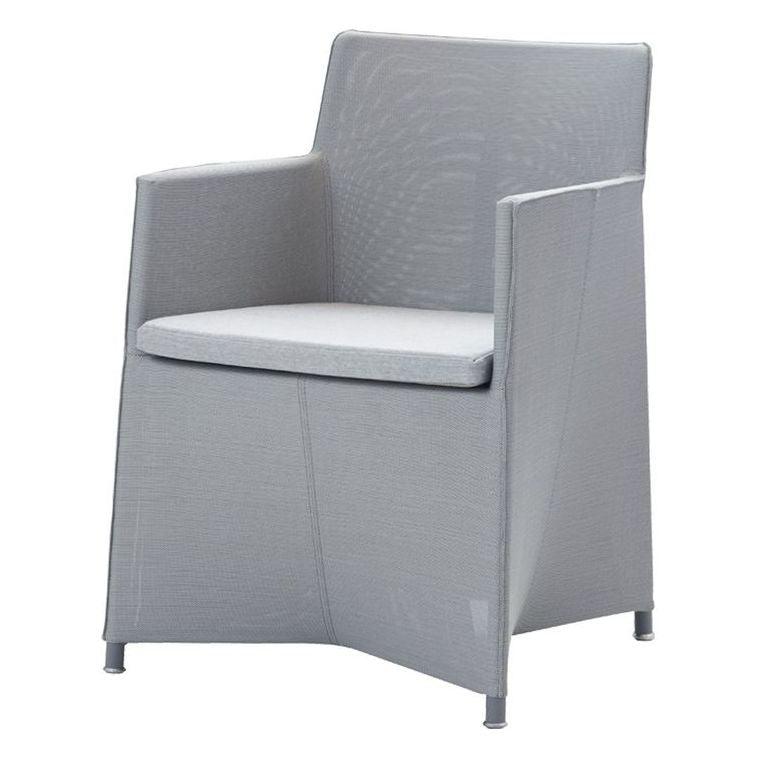 Diamond- käsinojallinen tuoli, light grey Tex fabric/light grey Natté fabric