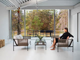 Garden Antibes -sohvapöytä 60x120cm, sand/glass/black grey steel